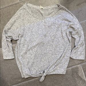 Caution To The Wind Gray Tie Knot Shirt (Size S/M)